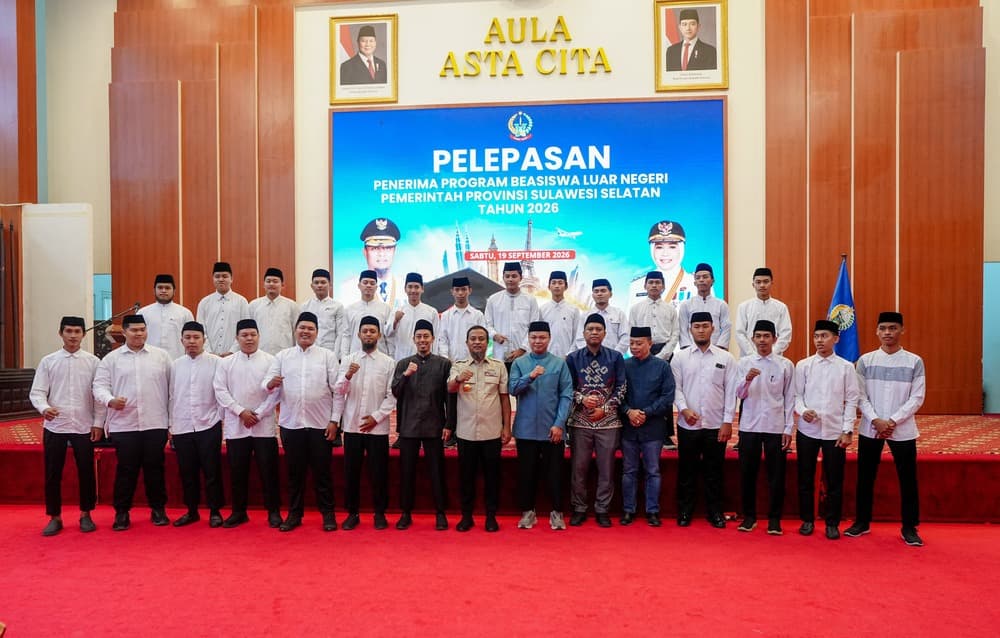 Gubernur Sulsel Lepas 28 Penerima Beasiswa Luar Negeri 2026