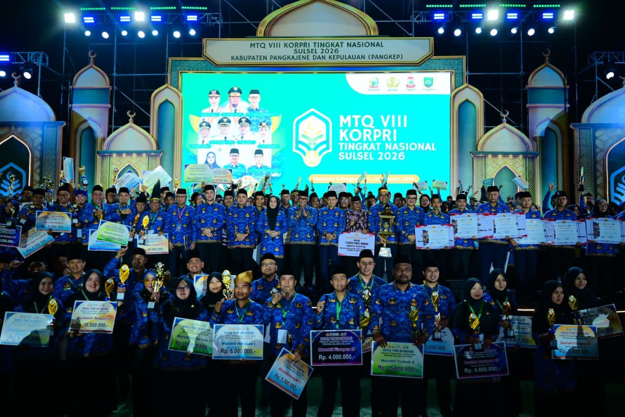 Prestasi Membanggakan, Kafilah Sulsel Sabet Juara 2 MTQ VIII KORPRI Tingkat Nasional Tahun 2026